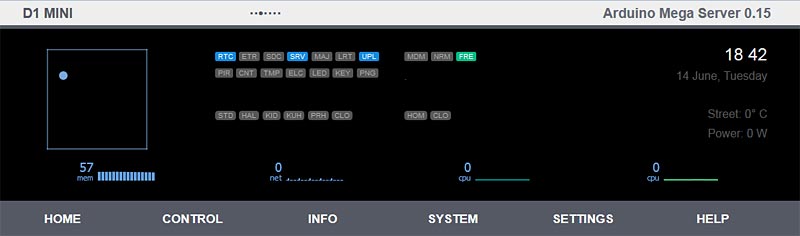 WeMos D1 mini Dash panel
